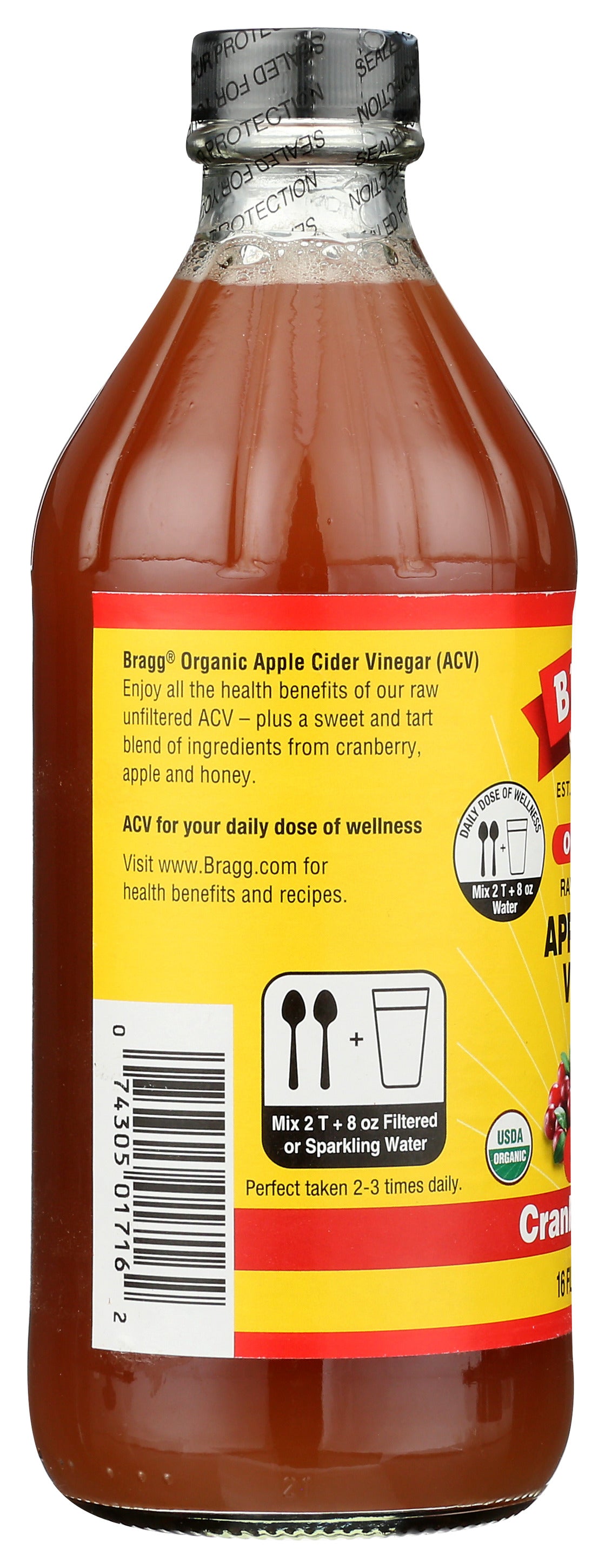 Bragg Cranberry Apple Organic Apple Cider Vinegar, Raw & Unfiltered,Non GMO, 473ml