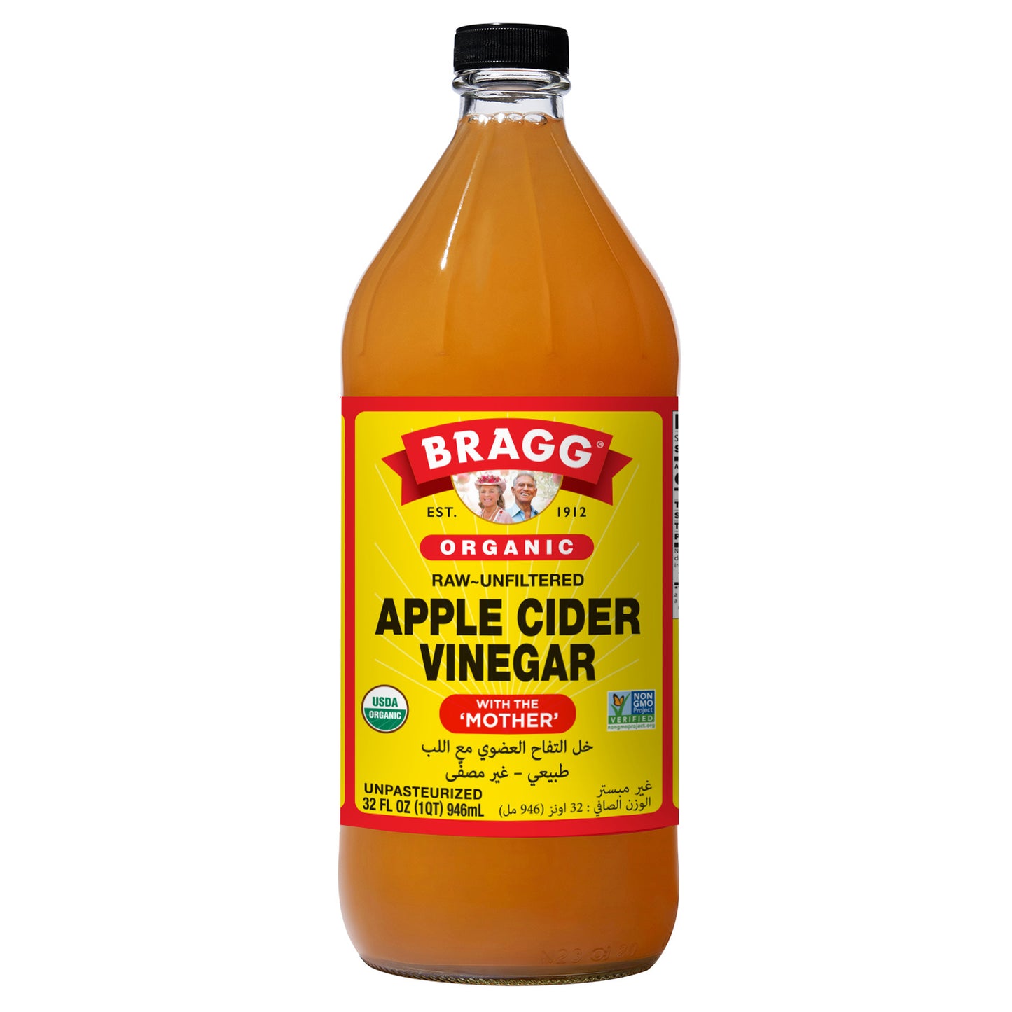 Bragg Unpasteurized Organic Apple Cider Vinegar, Raw & Unfiltered,Non GMO, 946ml