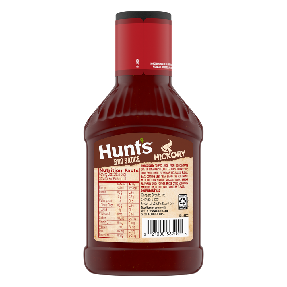 Hunts Hickory BBQ Sauce 510gm