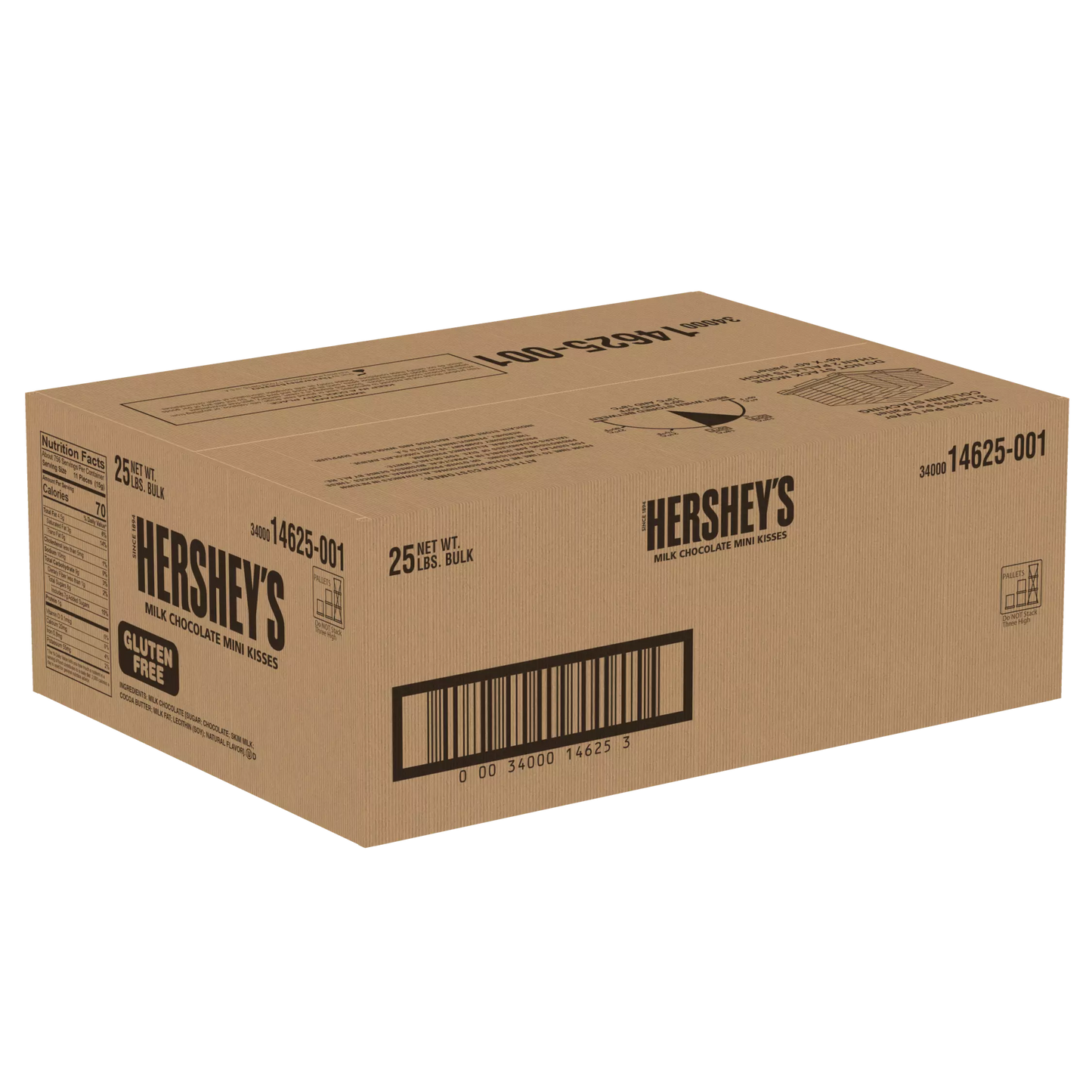 Hershey's Mini Kisses Milk Chocolate Baking Chips 25 LBS Box