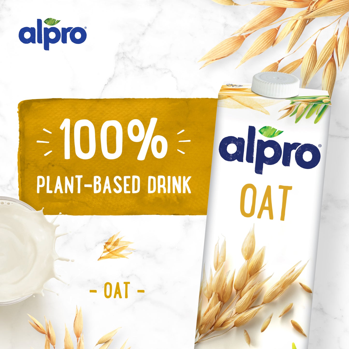 Alpro Barista Oat Drink 1L, New Recipe,Voted Best in Coffee, 100% Plant Based And Dairy Free, Suitable For Vegans, Naturally Free From Lactose, Rich In Nutrients