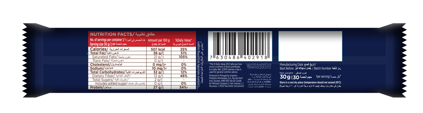 Canderel Dark Chocolate with Whey Protein, 0% Added Sugar, 30g