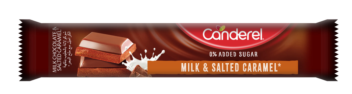 Canderel Milk Chocolate & Salted Caramel, No Added Sugar -100g