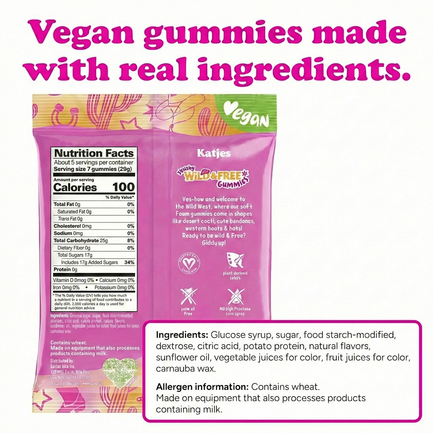 Katjes Vegan Wild & Free Gummy Candy (Plant-Based) 140g