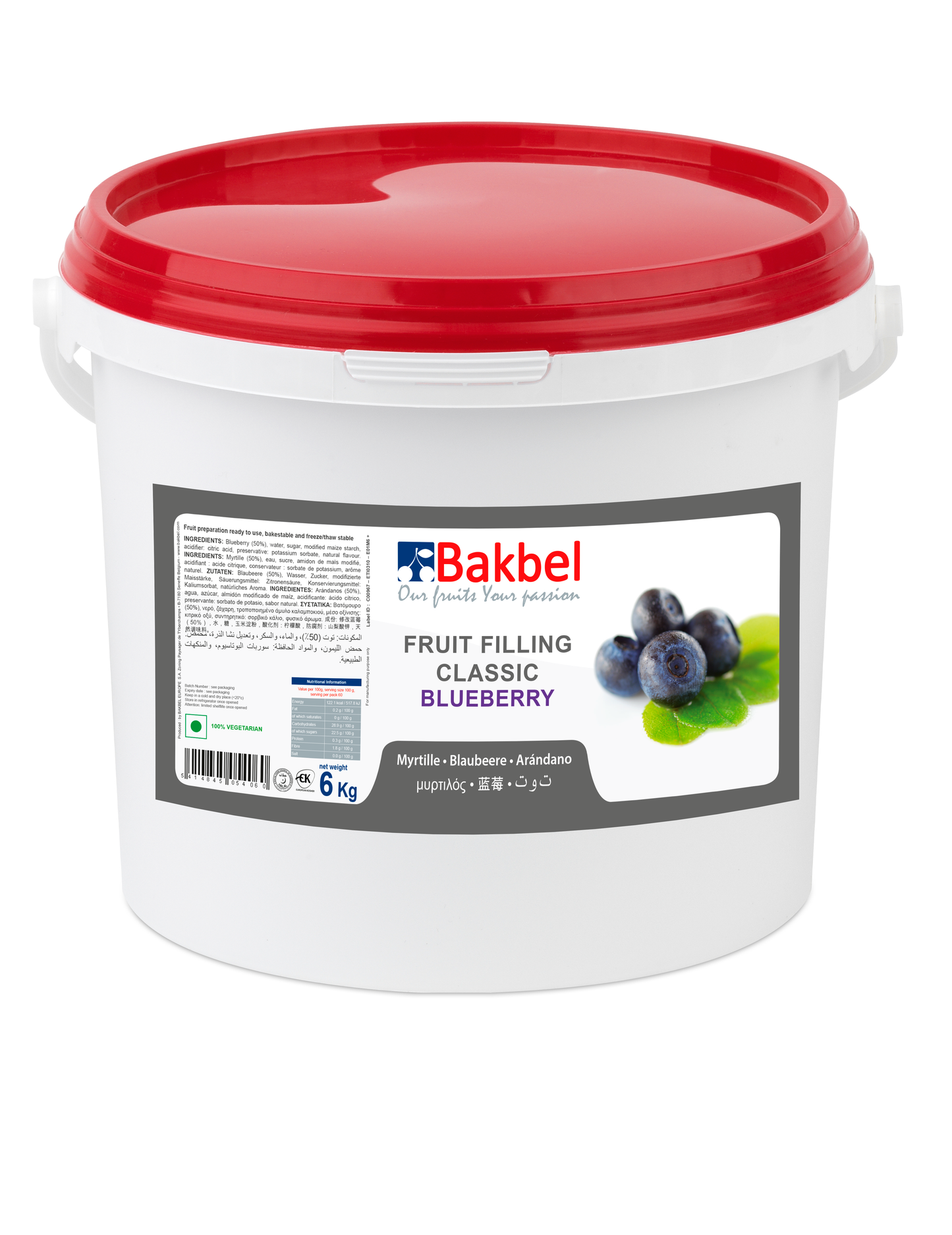 Bakbel Les Fruit Filling 50% Blueberry 6Kg