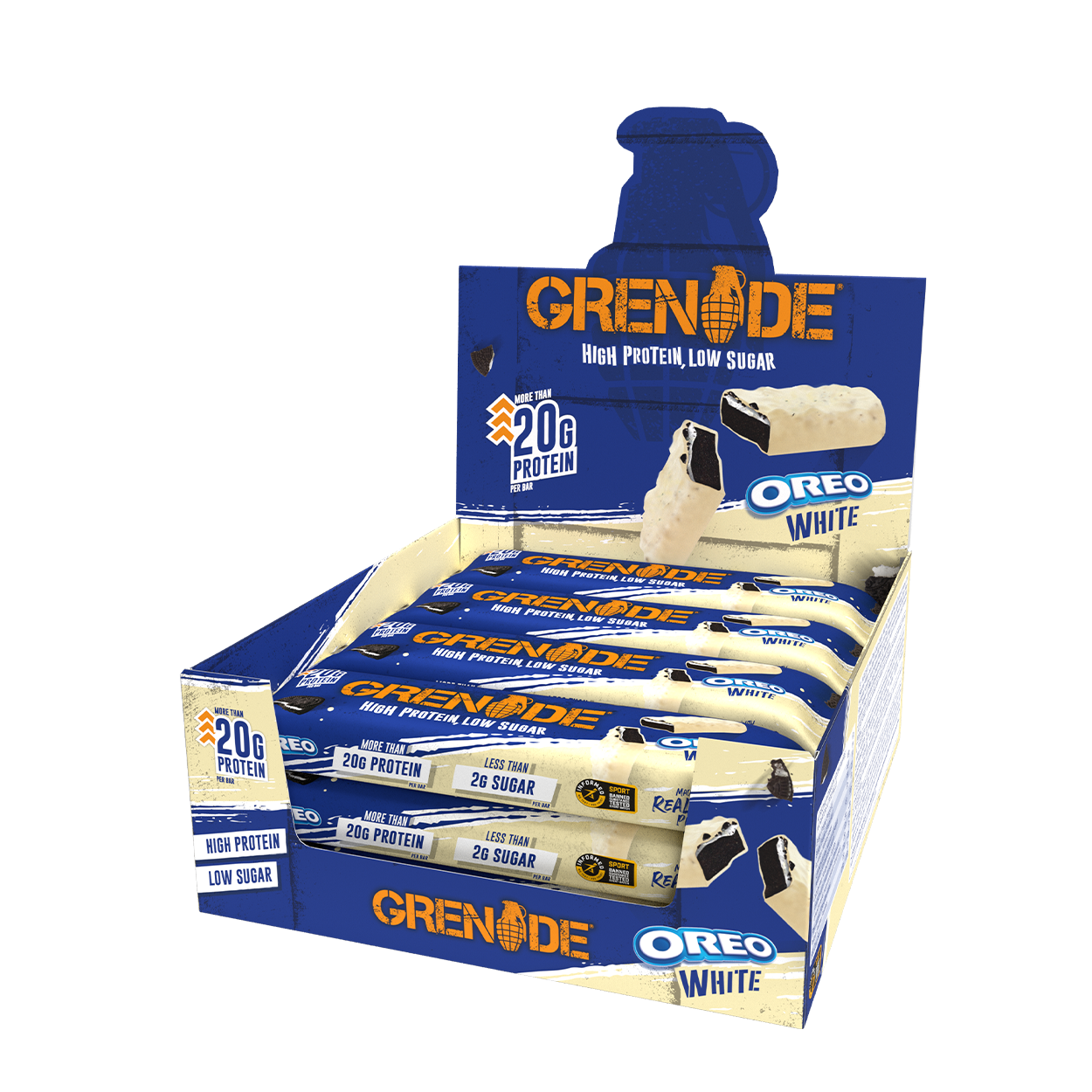 Grenade White Oreo Bar - High Protein Bar - Low Sugar (60gm x 12) Box