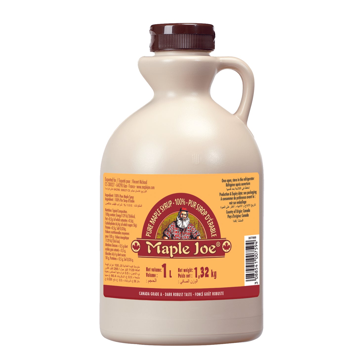 Maple Joe Syrup Plastic Jar 1L