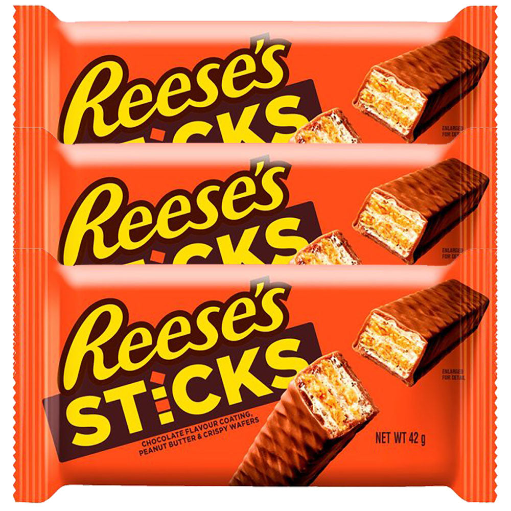 Reese's Sticks Milk Chocolate Peanut Butter Candy Bar, 42gm x 3