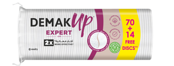 Demak’ Up Expert Cotton Pads, 70pcs + 14 Free, 2X More Effective Makeup Removal