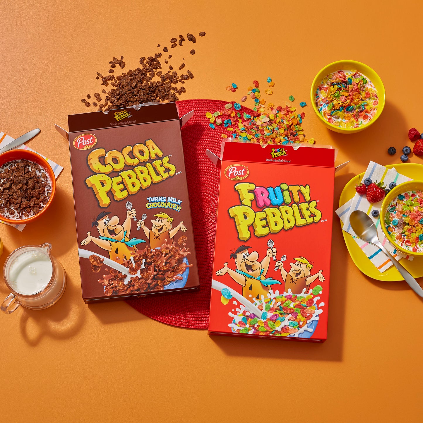 Post Fruity Pebbles Sweetened Rice Breakfast Cereal Gluten Free 312gm