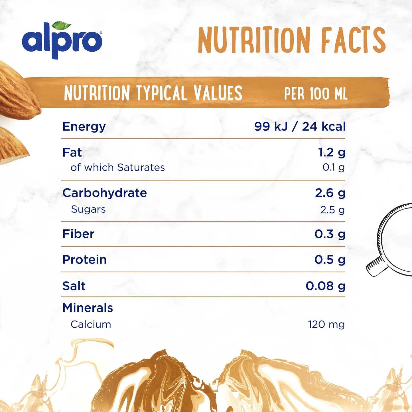 Alpro Barista Almond Drink 1L, 100% Plant Based And Gluten & Dairy Free, Suitable For Vegans, Naturally Free From Lactose, Rich In Nutrients Alpro