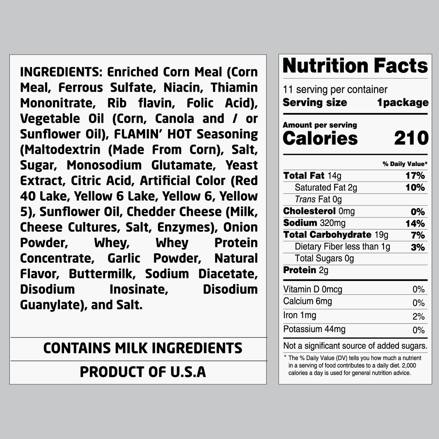 Cheetos Crunchy Flaming Hot Cheese Flavored Snack, Made with Real Cheese, 11 Pack 13.75 OZ (390g) – Export