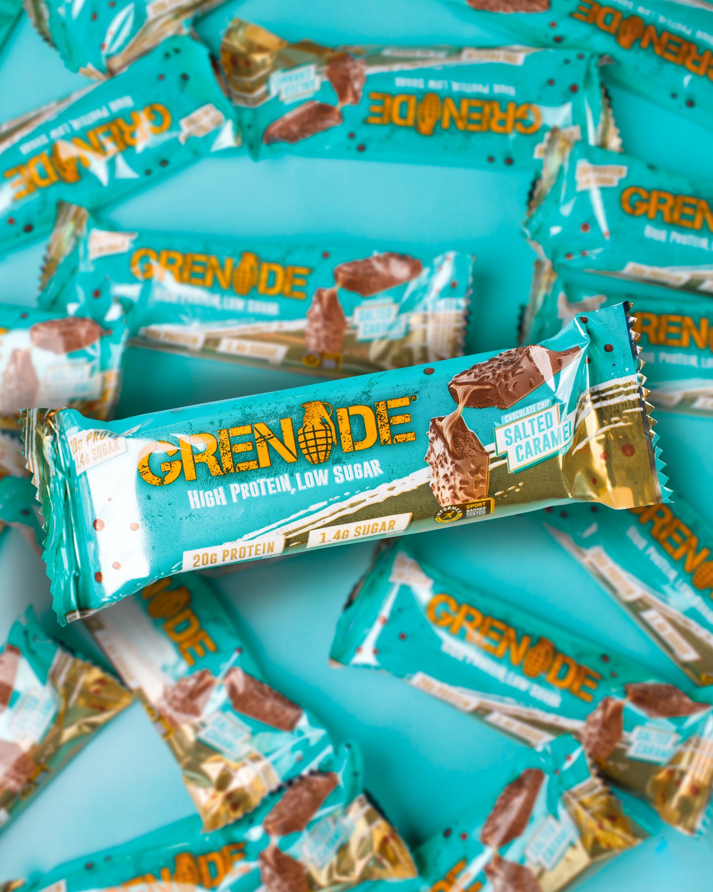 Grenade Chocolate Chip Salted Caramel - High Protein Bar - Low Sugar 60gm