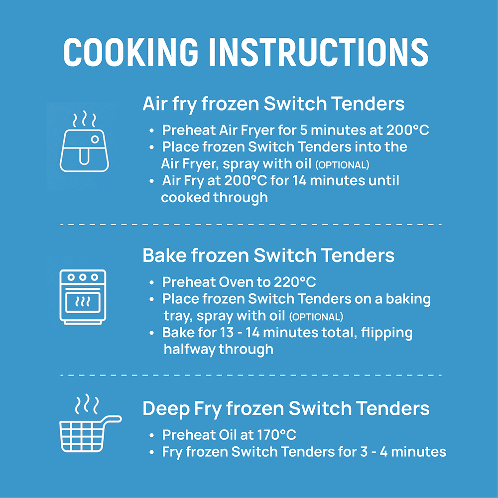 Switch Vegan Chicken Tenders 240g, 100% Plant-Based, GMO-Free, Cholesterol-Free, Soy-Free, Gluten-Free Halal (Frozen) 6pcs