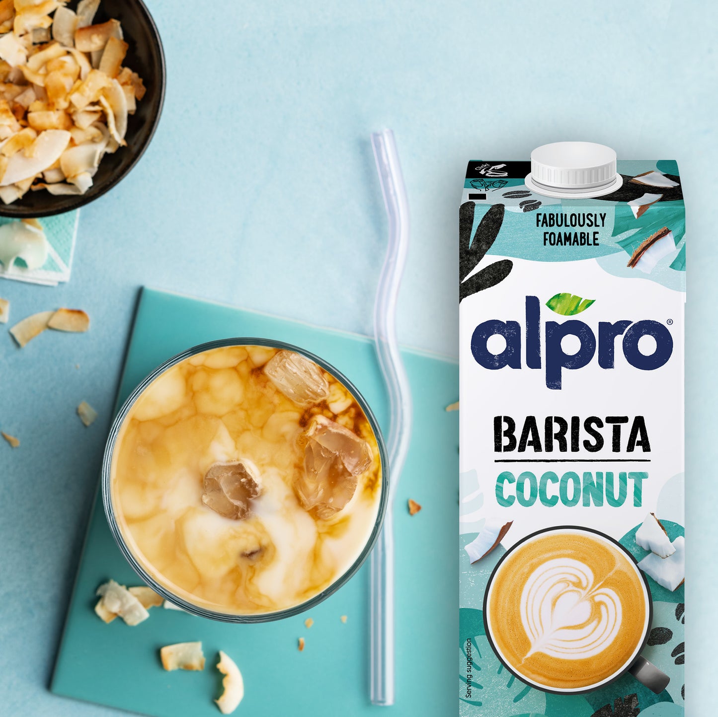 Alpro Barista Coconut Drink 1L,(Pack of 4) 100% Totally Plant Based, Dairy & Vegan, Naturally Free From Lactose, Fabulously Foamable Addition To Your Coffee