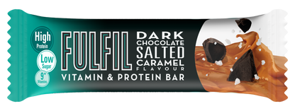 Fulfil Dark Chocolate Salted Caramel Flavour - Vitamin & Protein Bar, Low Sugar, High Protein, 150 Calories With 9 Vitamins, 15 x 55G