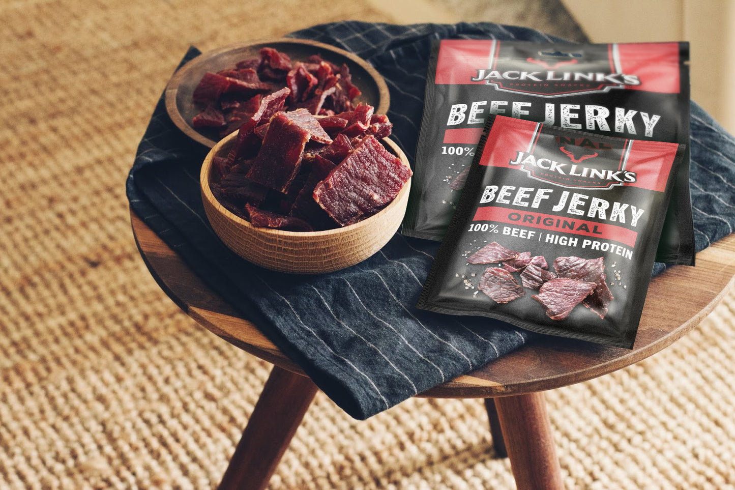 Jack Link’s Beef Jerky Original - High Protein Meat Snack - Dried Halal Beef- 1X60Gr