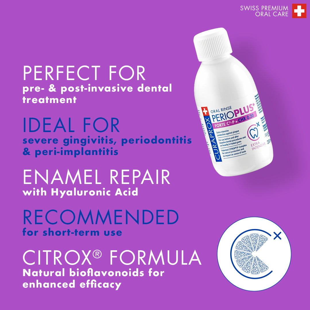 Curaprox Perio plus forte, CHX 0.20, 200ml, international