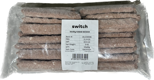 Switch 100% Plant-based Kabab, 3Kg, GMO-free, Cholesterol-free, Soy-free, Gluten-free, Dairy-free, Halal (Frozen)
