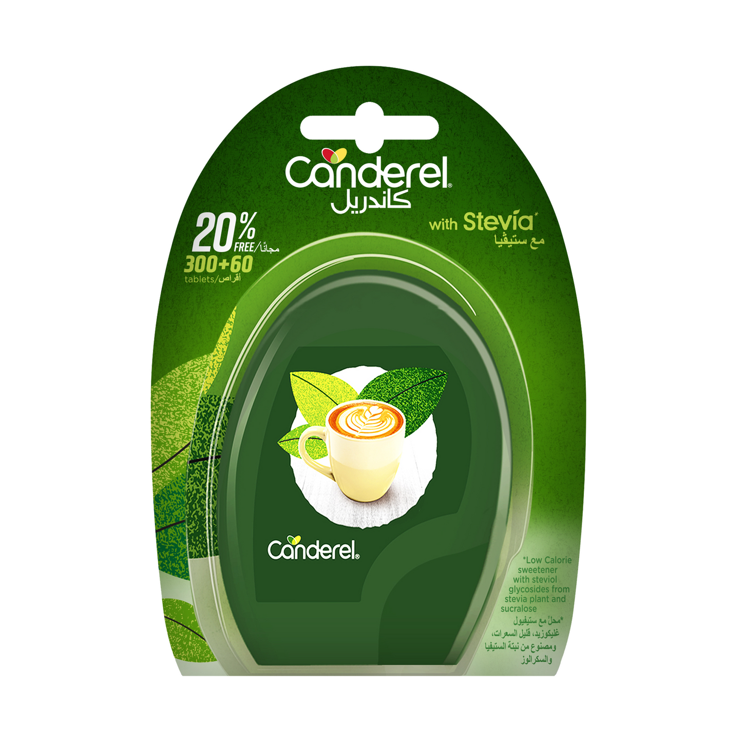 Canderel Stevia 300 TABS+60 TABS Free, Low Calorie Sweetener.