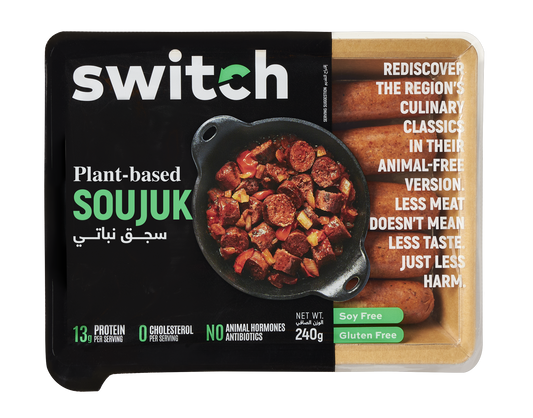 Switch 100% Plant-based Soujuk, 240g, GMO-free, Cholesterol-free, Soy-free, Gluten-free, Dairy-free, Halal (Frozen)