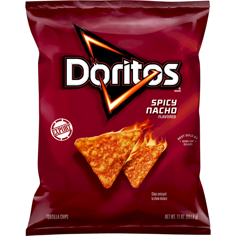 Doritos Spicy Nacho Flavored Tortilla Chips, 11 OZ (312g) - Export