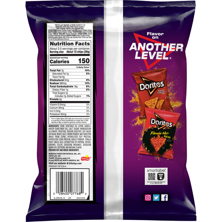 Doritos Spicy Sweet Chili Flavored Tortilla Chips 3.25 OZ (92g) - Export