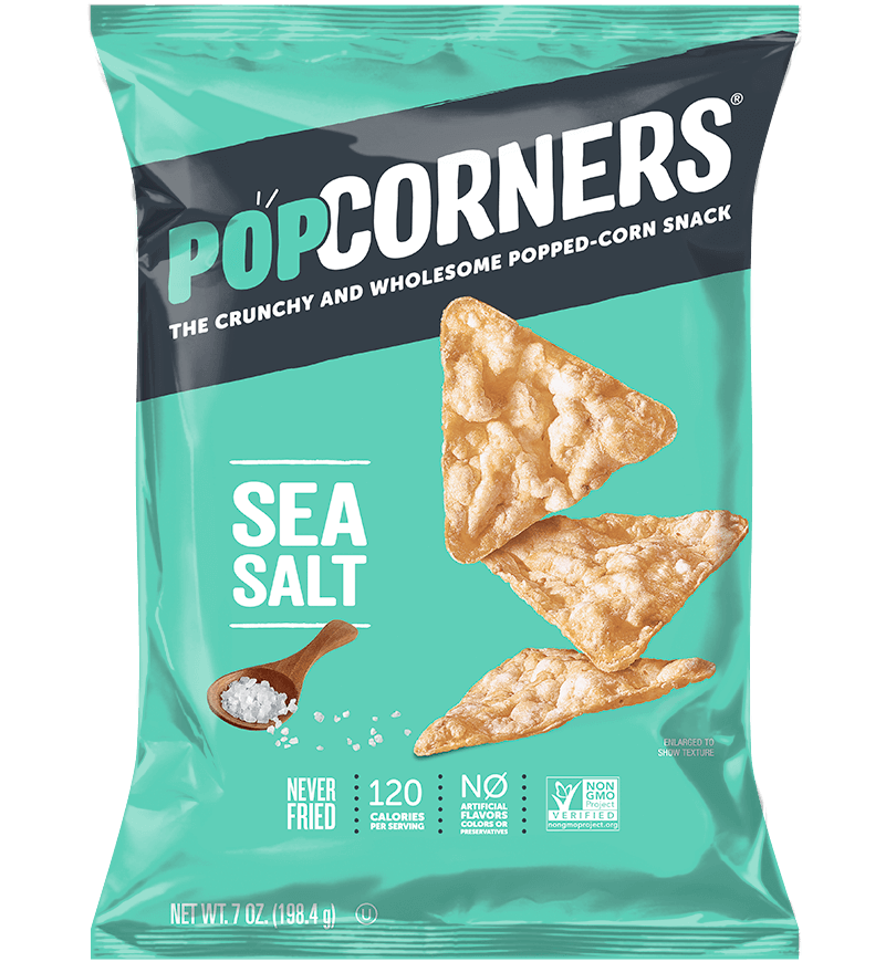 Popcorners Sea Salt Corn Snack, Never Fried, Non GMO 7 OZ (198g) - Export