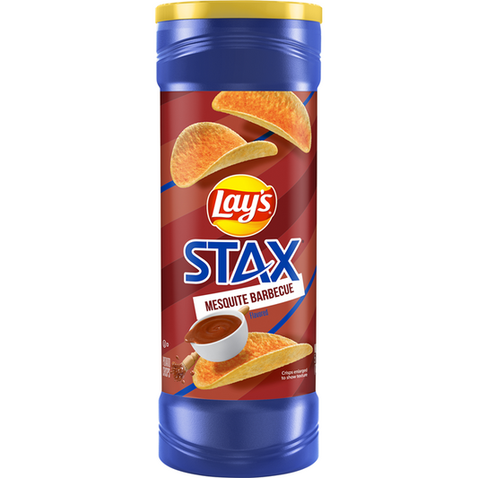 Lay's Stax Mesquite Barbecue Flavored Potato Chips 5.5 OZ (156g) - Export