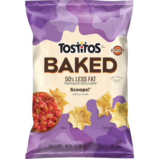 Tostitos Baked Scoops Tortilla Chips, 50% Less Fat 7 OZ (198.4g) - Export