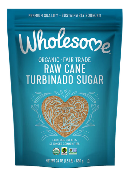 Wholesome Organic Fair Trade Premium Quality Raw Cane Turbinado Sugar, Vegan, Gluten Free,680gm