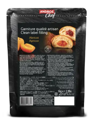 Andros Chef Apricot Clean Label Filling Bake Stable, 1Kg Andros Chef