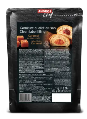 Andros Chef Salted Butter Caramel Clean Label Filling Bake Stable, 1Kg Andros Chef
