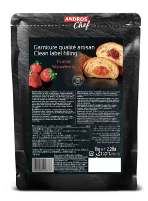 Andros Chef Strawberry Clean Label Filling Bake Stable, 1Kg Andros Chef