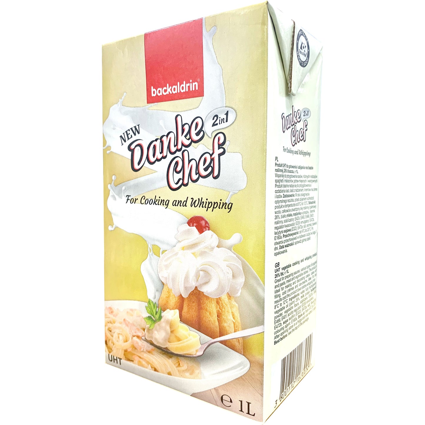 Backaldrin Danke Chef for Whipping Cooking Cream (No Sugar) 1ltr Backaldrin