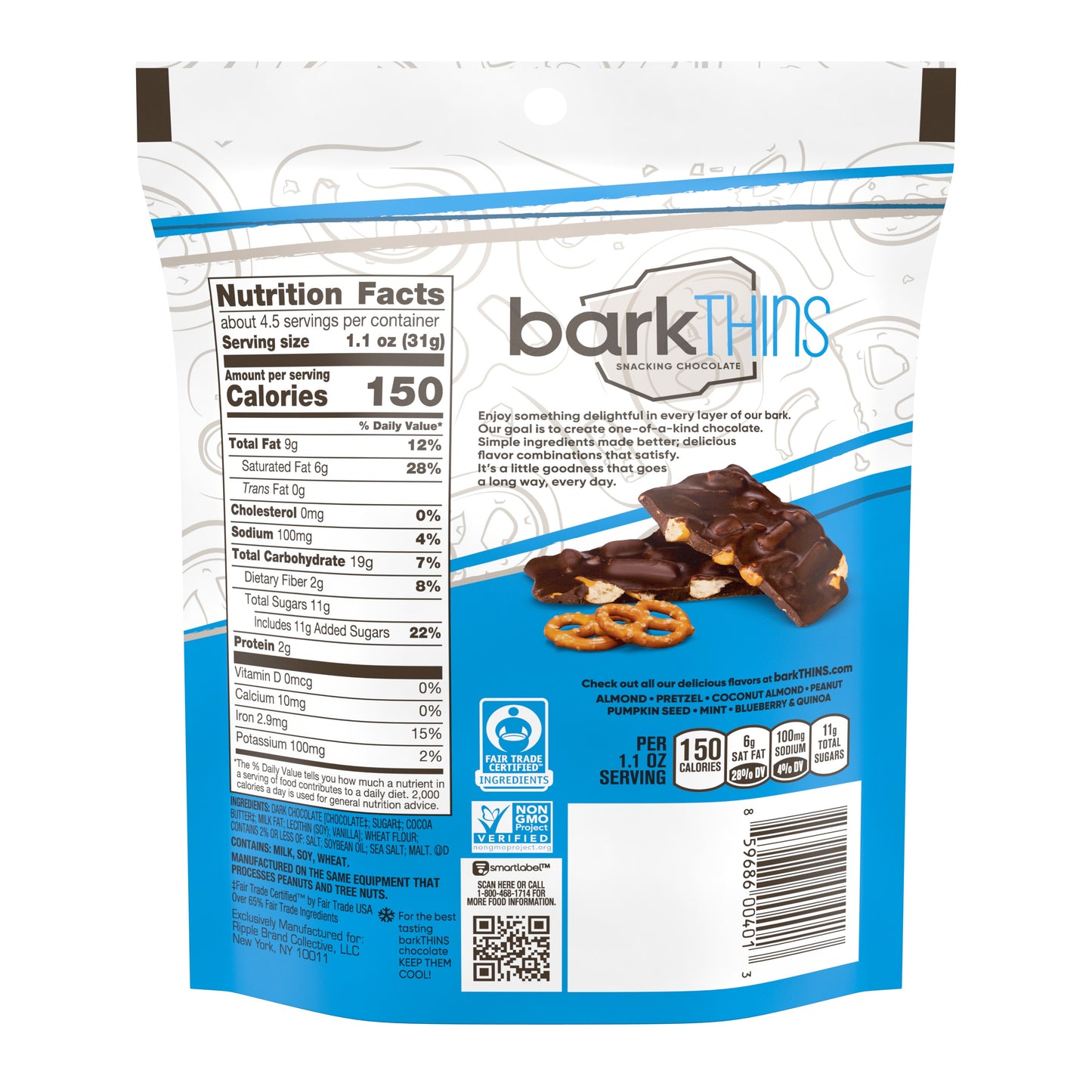 Barkthins Pretzel & Sea Salt 133g Barkthins