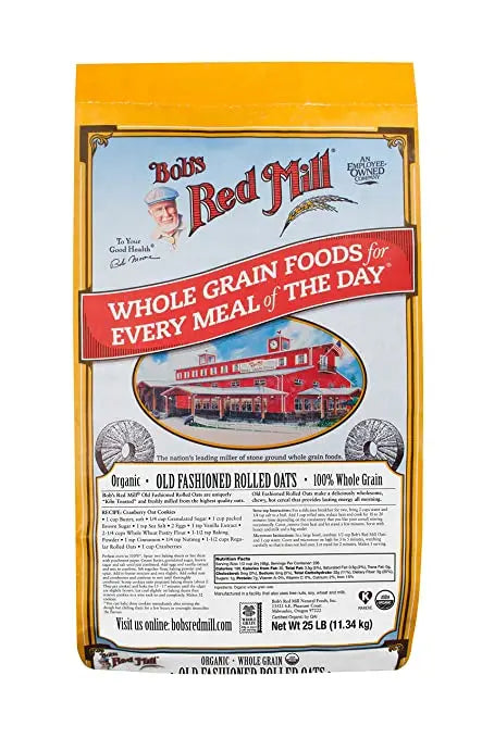 Bob's Red Mill Organic Old Fashioned Rolled Oats, Whole Grain, Non-GMO 11.34Kg Bob's Red Mill