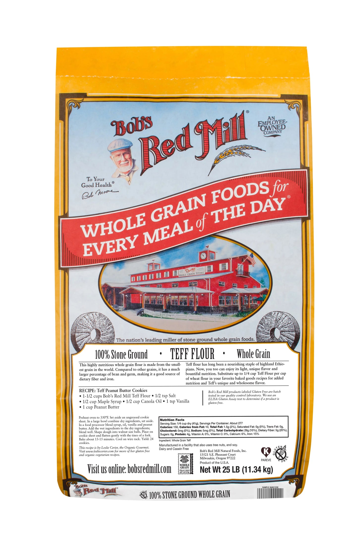 Bob's Red Mill Stone Ground Teff Flour, Whole Grain, Gluten Free, Non-GMO 11.34 Kg Bob's Red Mill