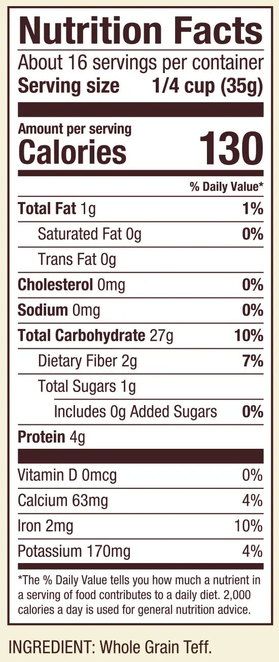 Bob's Red Mill Stone Ground Teff Flour, Whole Grain, Gluten Free, Non-GMO 567gm Bob's Red Mill