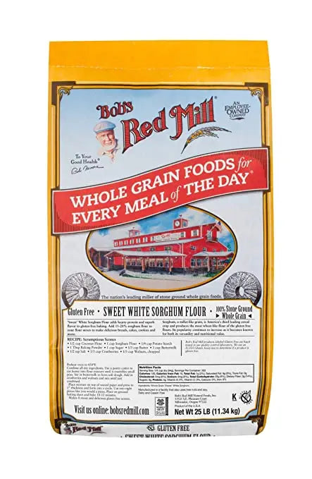 Bob's Red Mill Whole Grain Sweet White Sorghum Flour, Gluten Free, Non-GMO 11.34 Kg Bob's Red Mill