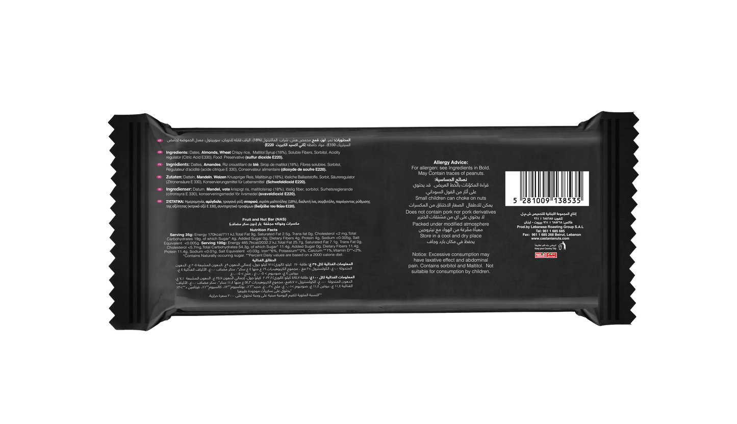 Castania Fruits & Nuts No Added Sugar Bar 35G Castania