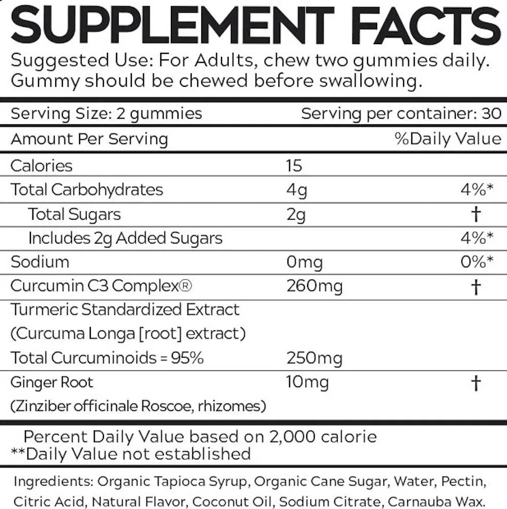 Fade Fit Turmeric Ginger Gummies 193G Fade Fit