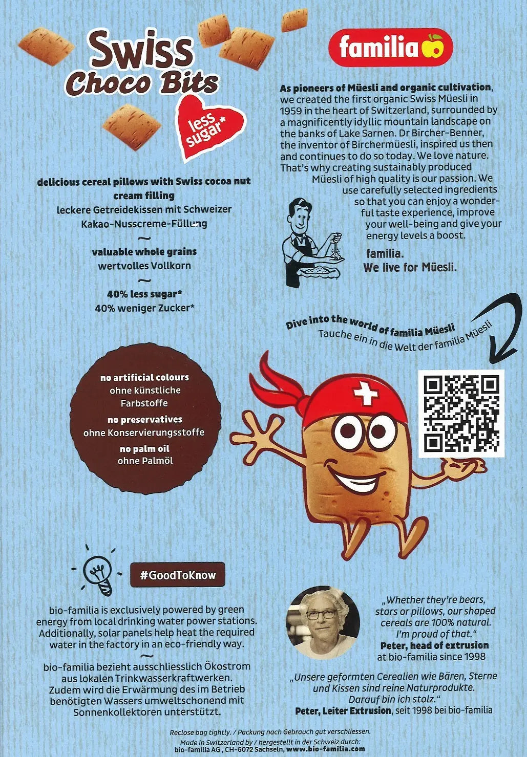 Familia Swiss Choco Bits Less Sugar Cereal 350g Familia