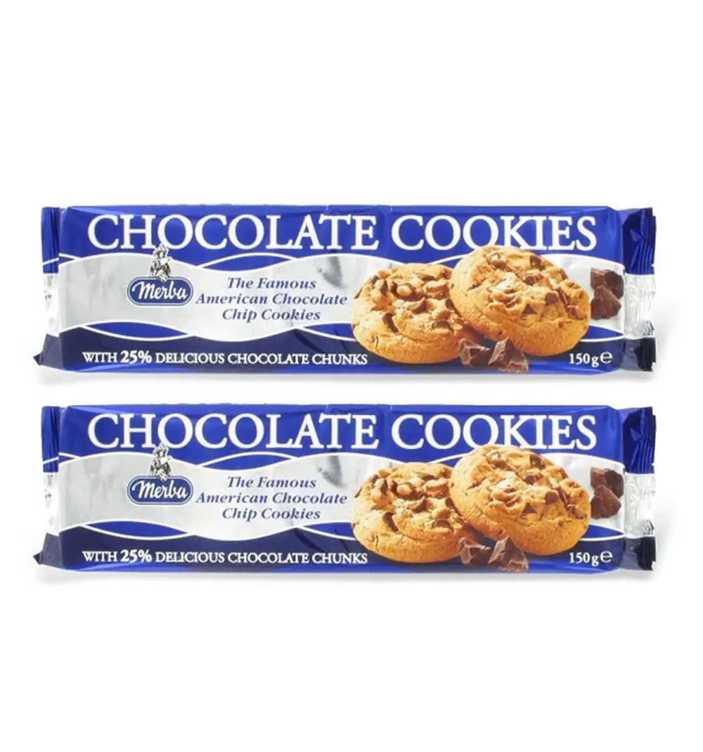 Merba Chocolate Cookies 25% Chocolate 150g x 2 Merba