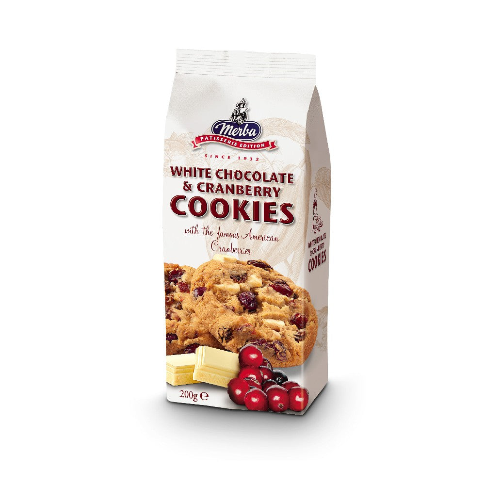 Merba Patisserie White Chocolate & Cranberry Cookies 200g Merba