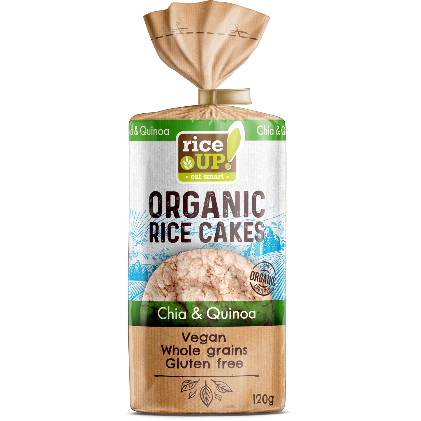 Rice Up Organic Brown Rice Cakes Chia & Quinoa 120g Rice Up