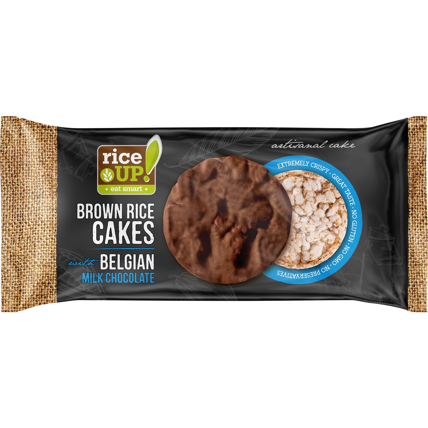 Rice Up Whole Grain Rice Cakes With Milk Belgian Chocolate 90g Rice Up