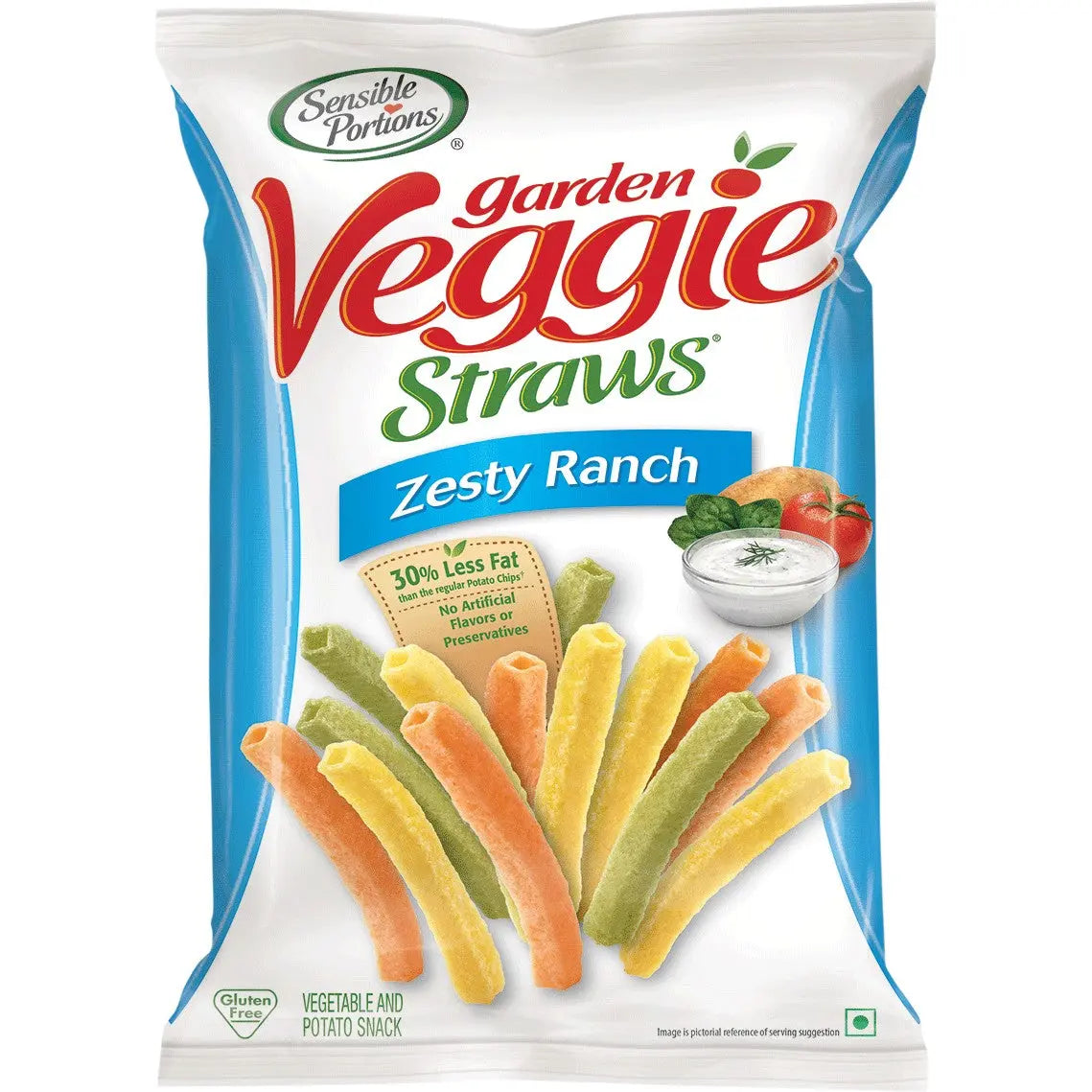 Sensible Portions Garden Veggie Straws Zesty Ranch 120g Sensible Portions