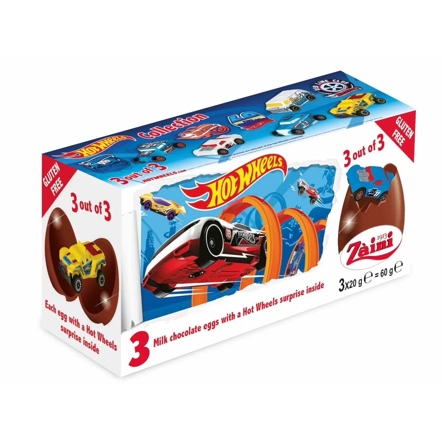 Zaini Hot Wheels (Tripack Chocolate Eggs) Zaini