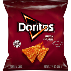 Doritos Spicy Nacho Flavored Tortilla Chips, 1.50 OZ (31.8g) - Export